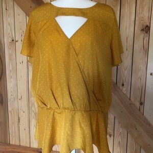 Eloquii mustard peplum top